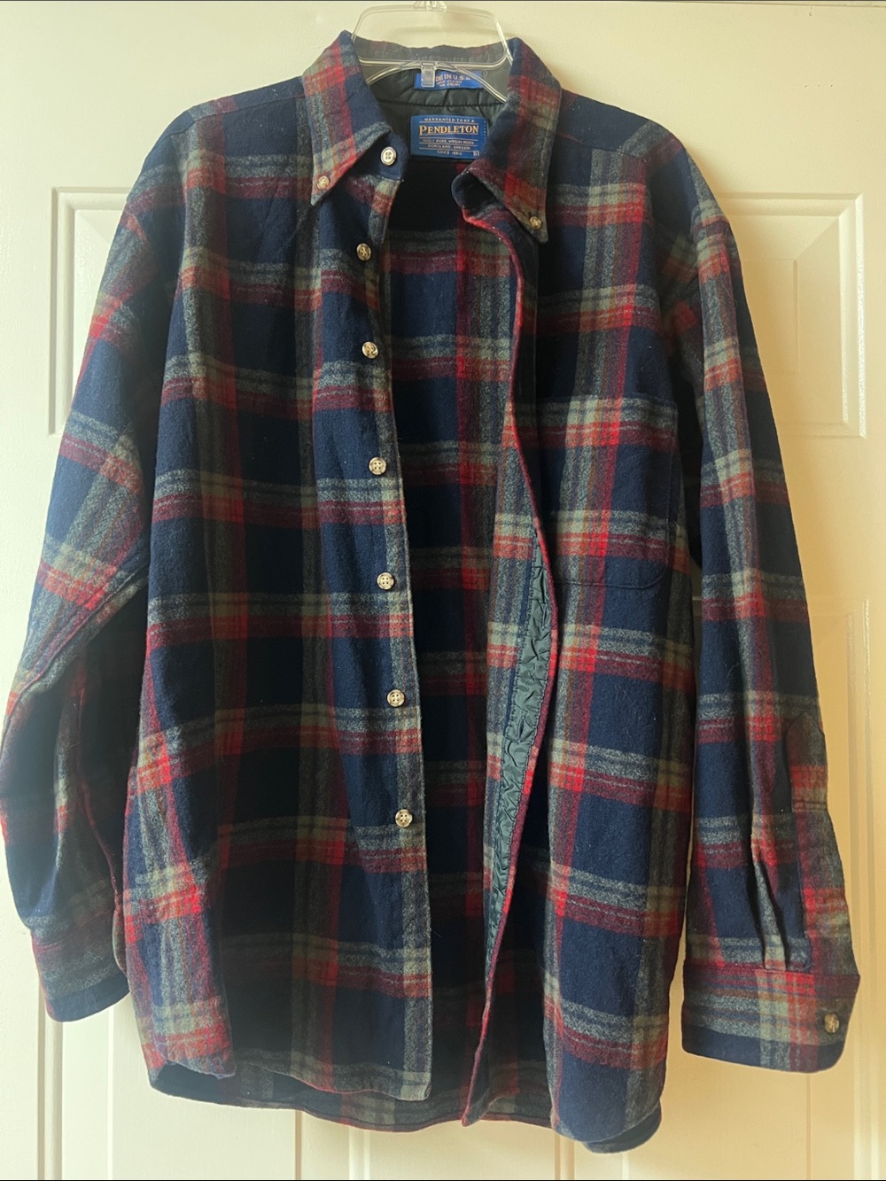 Pendleton Navy, Red & Gray Plaid Button-Down Shirt